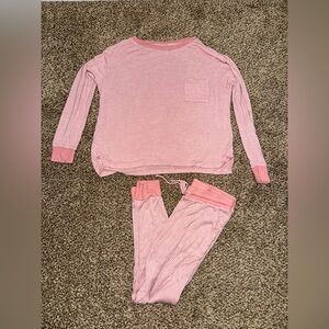 Stars Above Pink Pajama Set with Soft Ribbed Details